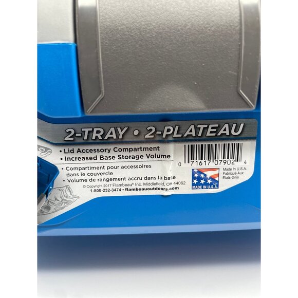 Flambeau Outdoors 6382TB 2-Tray - Classic Tray Tackle Box - Blue/Gray New - Picture 10 of 12